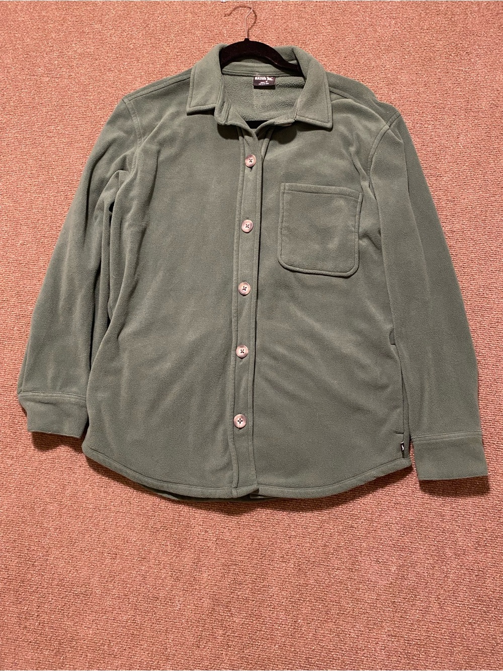 Eddie Bauer Sage Green Teddy Fleece Button-Up Shirt Jacket Size M